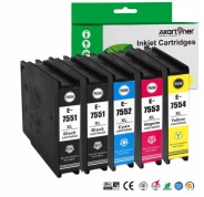 Compatible Pack x 5 Epson T7551 / T7552 / T7553 / T7554 Cartuchos de Tinta Pigmentada