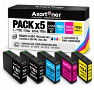 Compatible Pack x 5 Epson T7551 / T7552 / T7553 / T7554 Cartuchos de Tinta Pigmentada