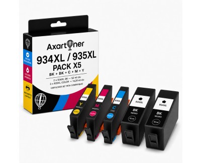 Compatible Pack x 5 HP 934XL / HP 935XL Cartuchos de Tinta