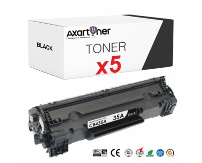 Compatible Pack x 5 HP CB435A Negro Cartucho de Toner 35A