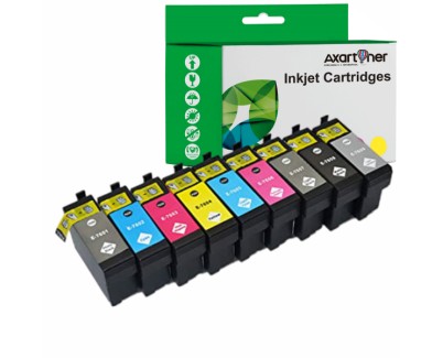 Compatible Pack x 9 Epson T7601/2/3/4/6/7/8/9 Cartuchos de Tinta Pigmentada para Epson SureColor SC-P600