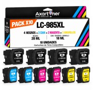 Compatible Pack x10 Brother LC-985XL Cartuchos de Tinta LC985