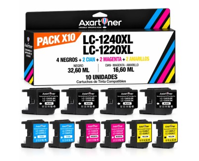 Compatible Pack x10 Brother LC1220XL / LC1240XL Cartuchos de Tinta
