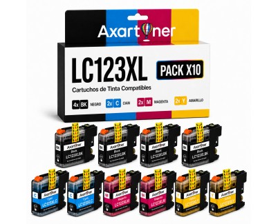 Compatible Pack x10 Brother LC123XL / LC121XL Cartuchos de Tinta LC-123 / LC-121