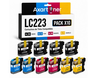 Compatible Pack x10 Brother LC223 / LC221 Cartuchos de Tinta LC-223 / LC-221