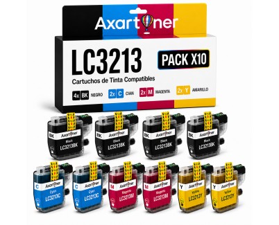 Compatible Pack x10 Brother LC3213 / LC3211 Cartuchos de Tinta LC-3213 / LC-3211