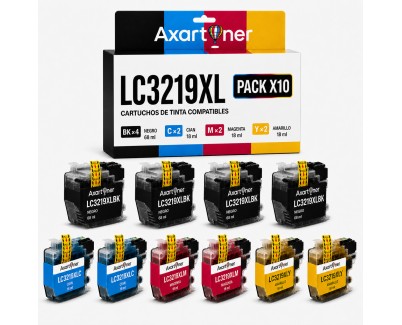 Compatible Pack x10 Brother LC3219 XL / LC3217 Cartuchos de Tinta LC-3219XL