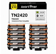 Compatible Pack x10 Brother TN2420 Negro - CON CHIP - Cartucho de Toner TN-2420 para Brother HL-L2310D HL-L2350DN HL-L2530DW HL-L2370DN HL-L2375DW DCP-L2510D MFC-L2710DN MFC-L2730DW MFC-L2750DW
