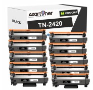 Compatible Pack x10 Brother TN2420 Negro - CON CHIP - Cartucho de Toner TN-2420 para Brother HL-L2310D HL-L2350DN HL-L2370DN HL-L2375DW DCP-L2510D DCP-L2530DW MFC-L2710DN MFC-L2730DW MFC-L2750DW