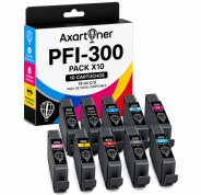 Compatible Pack x10 Canon PFI300 / PFI-300 Cartuchos de Tinta Pigmentada para Canon imagePROGRAF Pro-300