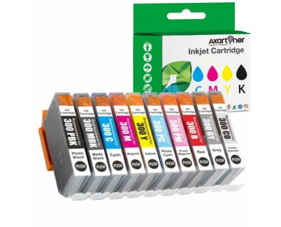 Compatible Pack x10 Canon PFI300 / PFI-300 Cartuchos de Tinta Pigmentada para Canon imagePROGRAF Pro-300