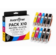 Compatible Pack x10 Canon PGI570 XL / CLI571 XL Cartuchos de Tinta
