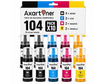 Compatible Pack x10 Epson 104 Botellas de Tinta
