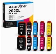 Compatible Pack x10 Epson 202XL Cartuchos de tinta para XP6000, XP6005, XP6100, XP6105
