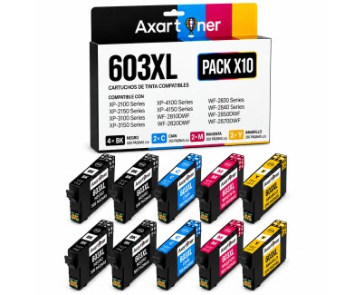 Compatible Pack x10 Epson 603XL Cartuchos de Tinta