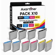 Compatible Pack x10 Epson T0711 / T0712 / T0713 / T0714 Cartuchos de Tinta