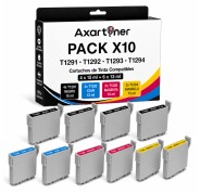 Compatible Pack x10 Epson T1291 / T1292 / T1293 / T1294 Cartuchos de Tinta