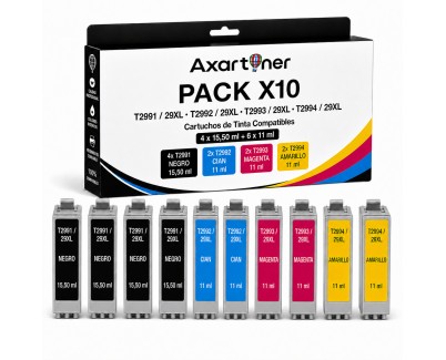 Compatible Pack x10 Epson T2991 / T2992 / T2993 / T2994 - 29XL Cartuchos de Tinta