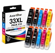 Compatible Pack x10 Epson T3351 / T3361 / T3362 / T3363 / T3364 - 33XL Cartuchos de Tinta para Expression Premium XP530 XP540 XP630 XP635 XP640 XP645 XP7100 XP830 XP900