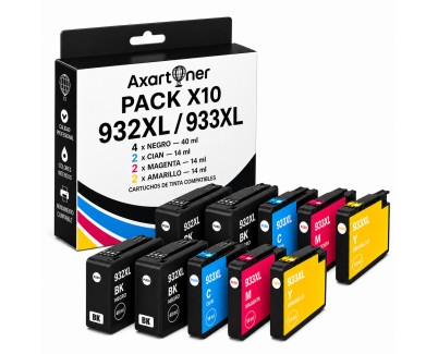 Compatible Pack x10 HP 932XL / 933XL Cartuchos de Tinta