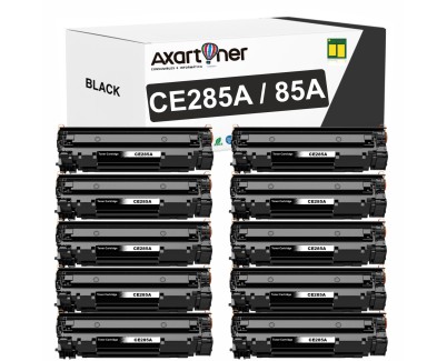 Compatible Pack x10 HP CE285A / 85A Negro Cartucho de Toner para HP LaserJet Pro P1102, P1102w, M1212nf, P1109w, M1217nfw, MF3010, 1102w