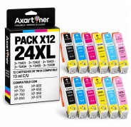 Compatible Pack x12 Epson T2431/2/3/4/5/6 - 24XL Cartuchos de Tinta para Expression Photo XP-55 XP-750 XP-760 XP-850 XP-860 XP-950 XP-960 XP-970
