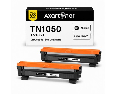 Compatible Pack x2 Brother TN1050 Negro Cartuchos de Toner para Brother HL-1110 HL-1112 HL-1212 HL-1210 DCP-1510 DCP-1610 DCP-1612 DCP-1512 MFC-1810 MFC-1910