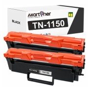 Compatible Pack x2 Brother TN1150 Negro Cartucho de Toner para Brother DCP-L1640 / DCP-L1642 / DCP-L1660 / HL-L1240 / HL-L1242