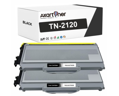 Compatible Pack x2 Brother TN2120 / TN2110 Negro Cartucho de Toner TN-2120 para Brother DCP-7030 DCP-7040 DCP-7045N HL-2140 HL-2150N HL-2170 HL-2170W MFC-7320 MFC-7340 MFC-7440N MFC-7840W