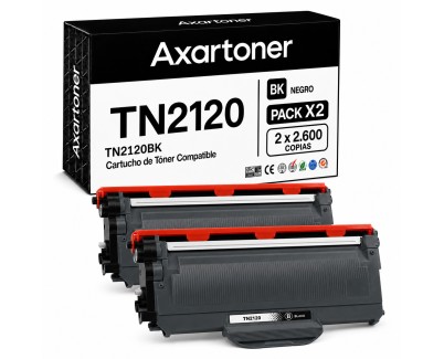Compatible Pack x2 Brother TN2120 / TN2110 Negro Cartucho de Toner TN-2120 para Brother DCP-7030 DCP-7040 DCP-7045N HL-2140 HL-2150N HL-2170 HL-2170W MFC-7320 MFC-7340 MFC-7440N MFC-7840W