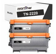 Compatible Pack x2 Brother TN2220 Negro Cartucho de Toner para Brother MFC-7360N HL-2130 MFC-7460DN MFC-7860DW FAX-2840 FAX-2940 HL-2240 HL-2250DN HL-2135W DCP-7055 DCP-7055