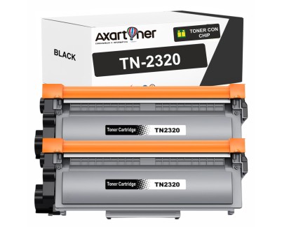 Compatible Pack x2 Brother TN2320 Negro Cartuchos de Toner para Brother MFC-L2700DW HL-L2300D HL-L2340DW DCP-L2520DW DCP-L2500D DCP-L2540DN MFC-L2720DW MFC-L2740DW