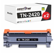 Compatible Pack x2 Brother TN2420 Negro - CON CHIP - Cartucho de Toner TN-2420