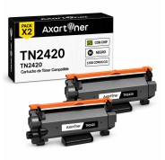 Compatible Pack x2 Brother TN2420 Negro - CON CHIP - Cartucho de Toner TN-2420 para Brother HL-L2310D HL-L2350DN HL-L2530DW HL-L2370DN HL-L2375DW DCP-L2510D MFC-L2710DN MFC-L2730DW MFC-L2750DW