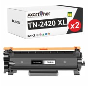 Compatible Pack x2 Brother TN2420 XL Negro - CON CHIP - Cartucho de Toner TN-2420 (ALTA CAPACIDAD / JUMBO)