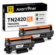 Compatible Pack x2 Brother TN2420 XL Negro - CON CHIP - Cartucho de Toner TN-2420 (ALTA CAPACIDAD / JUMBO) para Brother HL-L2310D HL-L2350DN HL-L2530DW HL-L2370DN HL-L2375DW DCP-L2510D MFC-L2710DN MFC-L2730DW MFC-L2750DW