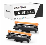 Compatible Pack x2 Brother TN2510XL / TN2510 - con chip - Negro Cartucho de Toner para Brother DCP-L2610 / DCP-L2627 / DCP-L2660 / DCP-L2665 / HL-L2400 / HL-L2445 / HL-L2447 / MFC-L2800 / MFC-L2827 / MFC-L2860