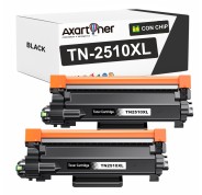 Compatible Pack x2 Brother TN2510XL / TN2510 Negro Cartucho de Toner para Brother DCP-L2620 / DCP-L2627 / DCP-L2660 / DCP-L2665 / HL-L2400 / HL-L2445 / HL-L2447 / MFC-L2800 / MFC-L2827 / MFC-L2835 / MFC-L2860 / MFC-L2960 / MFC-L2980