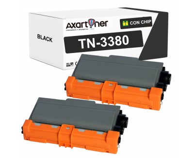 Compatible Pack x2 Brother TN3380 Negro Cartuchos de Toner TN-3380  TN-3300
