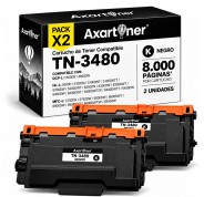 Compatible Pack x2 Brother TN3480 / TN3430 Negro Cartuchos de Toner TN-3480 para Brother DCP-L5500 DCP-L6600 HL-L5000 HL-L5100 HL-L5200 HL-L6250 HL-L6300 HL-L6400 MFC-L5700 MFC-L5750 MFC-L6800 MFC-L6900