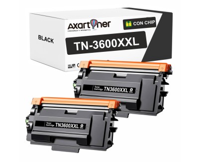 Compatible Pack x2 Brother TN3600XXL / TN-3600 XXL Negro Cartucho de Toner para Brother DCP-L5510DW / HL-L5210DN / HL-L5210DW / HL-L6210DW / HL-L6410DN / MFC-L5710DN / MFC-L5710DW / / MFC-L6710DW / MFC-L6910DN