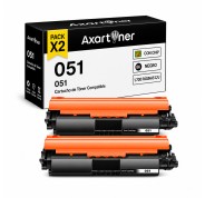 Compatible Pack x2 Canon 051 Negro Cartucho de Toner 2168C001 para Canon LBP160, LBP162, MF260, MF264, MF267, MF269