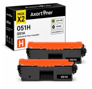 Compatible Pack x2 Canon 051H Negro Cartucho de Toner 2169C001 para Canon LBP160, LBP162, MF260, MF264, MF267, MF269
