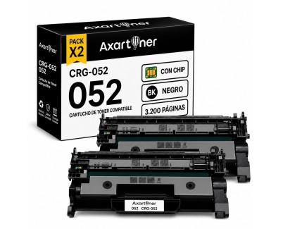 Compatible Pack x2 Canon 052 Negro Cartucho de Toner 2199C002 para LBP212, 214, 215, MF421, 426, 428, 429