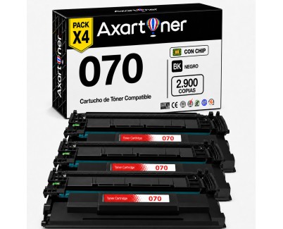 Compatible Pack x4 Canon 070 / 5639C002 Negro Cartucho de Toner para Canon i-SENSYS LBP243dw / LBP246dw / MF461dw / MF463dw / MF465dw