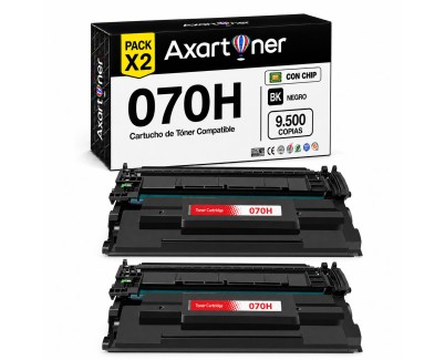 Compatible Pack x2 Canon 070H / 5640C002 Negro Cartucho de Toner para Canon i-SENSYS LBP243dw / LBP246dw / MF461dw / MF463dw / MF465dw