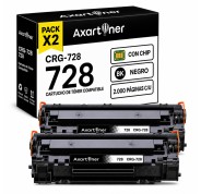 Compatible Pack x2 Canon 728 Negro Cartucho de Toner 3500B002 CRG-728