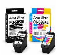 Compatible Pack x2 Canon PG585XL Negro + CL586XL Color Cartuchos de Tinta para Canon Pixma TS7650i / TS7750i