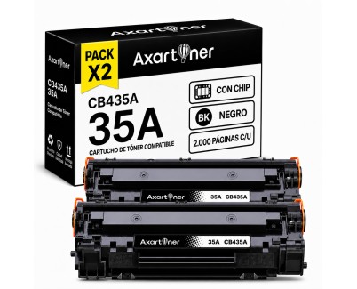 Compatible Pack x2 HP CB435A / 35A Negro Cartucho de Toner para HP LaserJet P1000 P1002 P1005 P1006 P1007 P1009 P1008