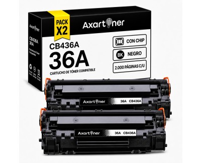 Compatible Pack x2 HP CB436A / CB436A Negro Cartucho de Toner para HP LaserJet P1503 P1504 P1505 P1506 M1120 MFP M1522 MFP